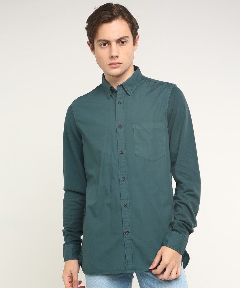 tommy hilfiger dark green shirt