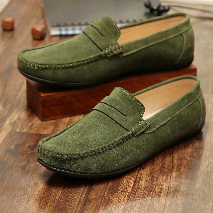 Green on sale mens loafers