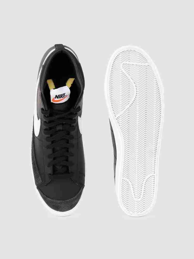 NIKE Men Black BLAZER MID 77 VINTAGE Leather Mid Top