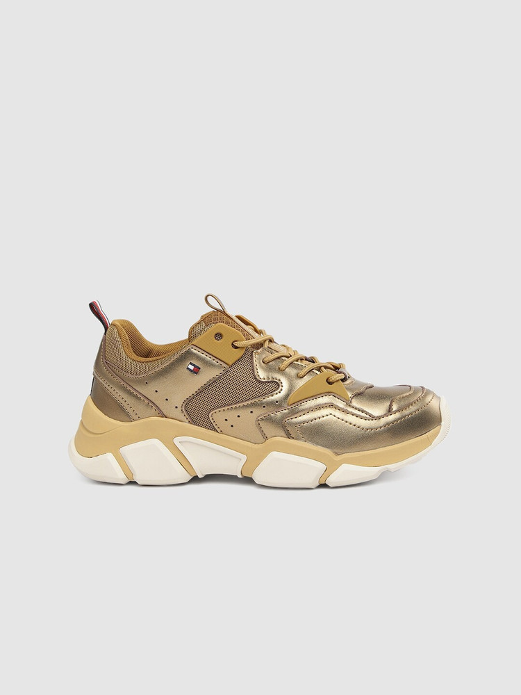 Tommy hilfiger gold sneakers 2025