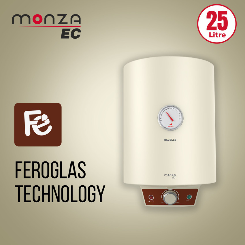 HAVELLS 25 L Storage Water Geyser (Monza EC, Ivory) Price in India - Buy HAVELLS  25 L Storage Water Geyser (Monza EC, Ivory) online at Flipkart.com