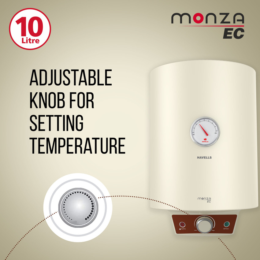 HAVELLS 10 L Storage Water Geyser (Monza EC, Ivory) Price in India - Buy HAVELLS  10 L Storage Water Geyser (Monza EC, Ivory) online at Flipkart.com