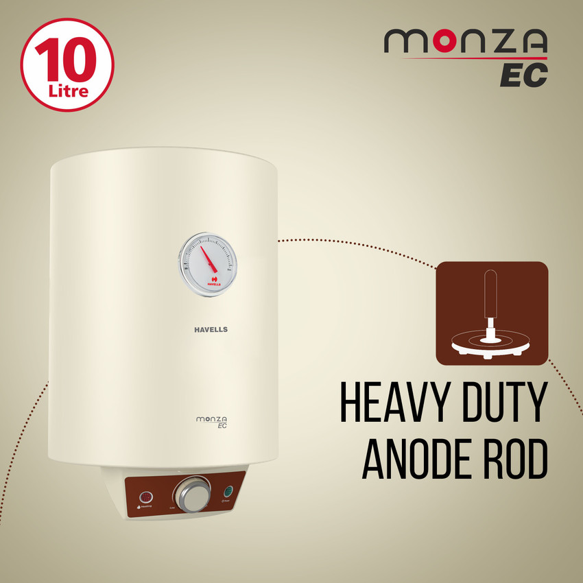 HAVELLS 10 L Storage Water Geyser (Monza EC, Ivory) Price in India - Buy HAVELLS  10 L Storage Water Geyser (Monza EC, Ivory) online at Flipkart.com