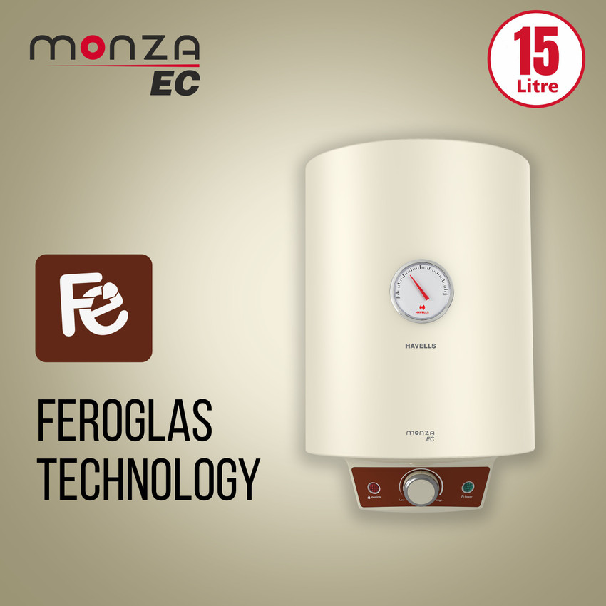HAVELLS 15 L Storage Water Geyser (Monza EC, Ivory) Price in India - Buy HAVELLS  15 L Storage Water Geyser (Monza EC, Ivory) online at Flipkart.com