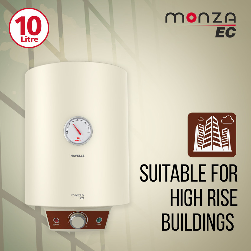 HAVELLS 10 L Storage Water Geyser (Monza EC, Ivory) Price in India - Buy HAVELLS  10 L Storage Water Geyser (Monza EC, Ivory) online at Flipkart.com