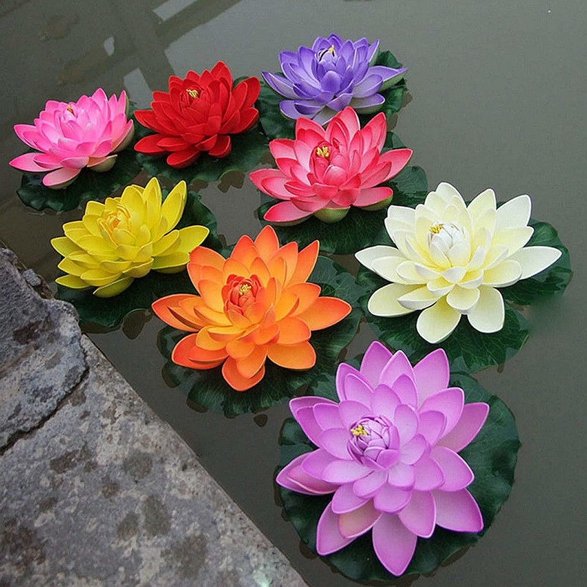 Everbuy Floating Flower Artificial Water Lotus Home and Party