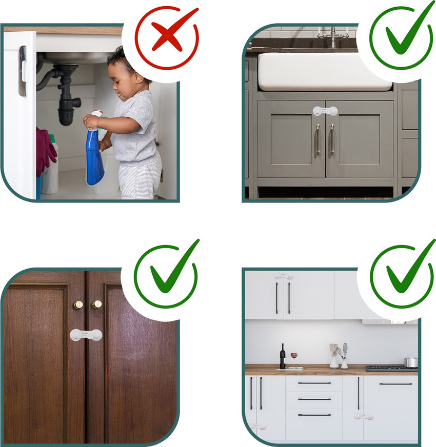 LuvLap Baby Safety Furniture Locks for double door cabinets 2 Pcs