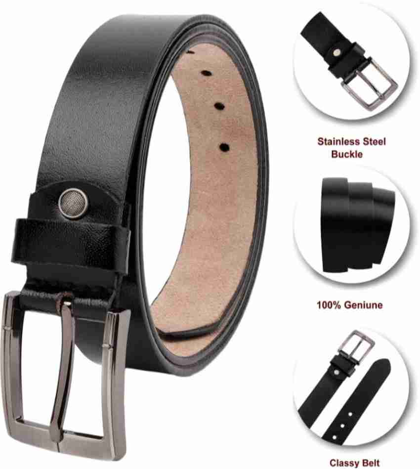 ajanta supreme Men Formal Party Casual Evening Black Genuine Leather Belt Black Price in India Flipkart