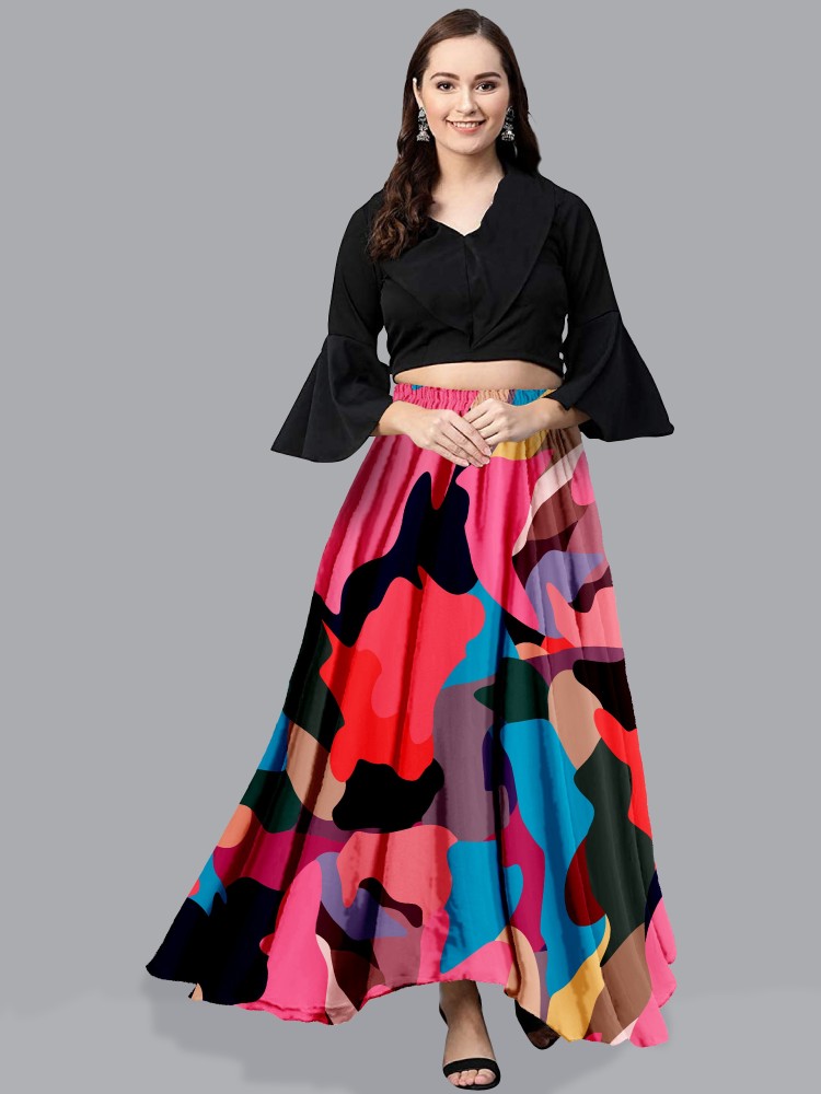 Long skirt with shop crop top on flipkart