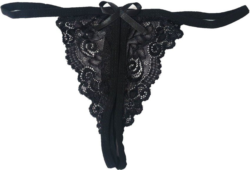 Pimfylm G String Thongs For Women Women's Blissful Benefits Seamless Brief  Panty Black X-Large