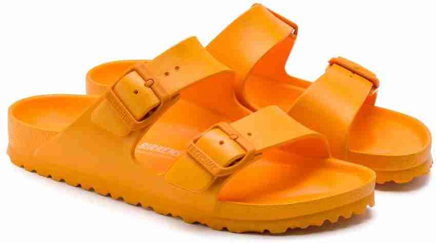 neon orange birkenstocks