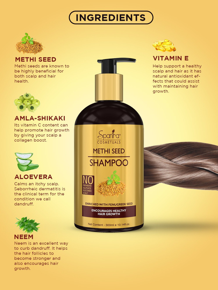 Spantra Methi Seed Hair Shampoo for Encourages Healthy Hair Growth