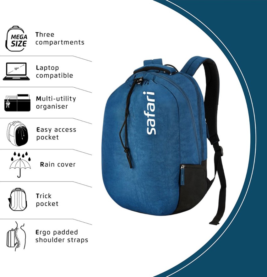 SAFARI DRAWSTRING NAV 44.2 L Laptop Backpack Blue Price in India Flipkart