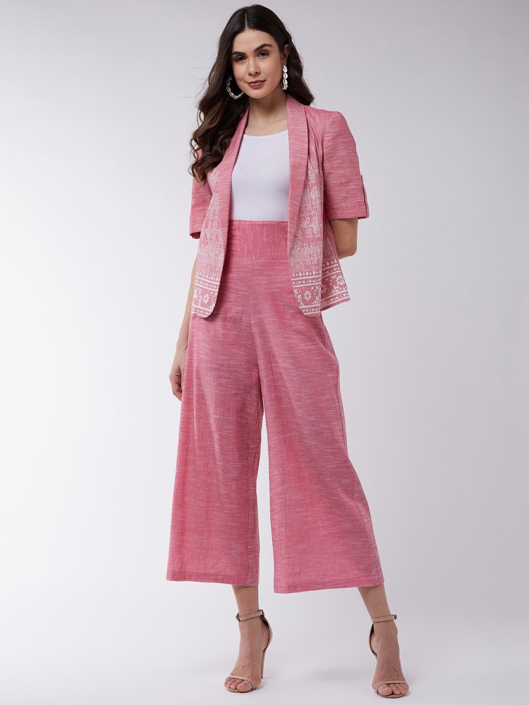 Buy online Button Up Solid Top And Trouser Set from western wear for Women  by Cottinfab for 1479 at 55 off  2023 Limeroadcom