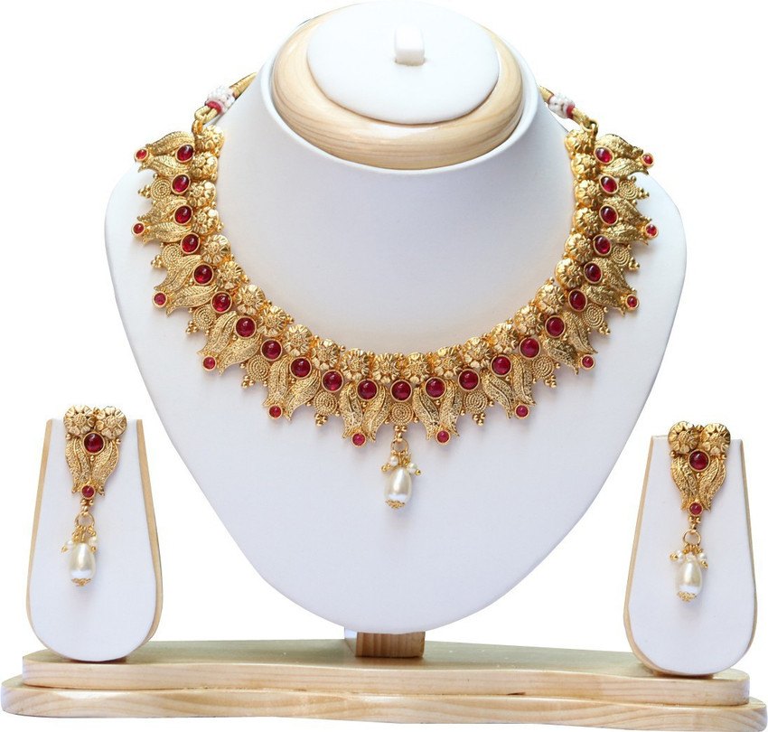 Swarajshop Brass Copper Gold plated Gold Jewellery Set Price in India Buy Swarajshop Brass Copper Gold plated Gold Jewellery Set Online at Best Prices in India Flipkart