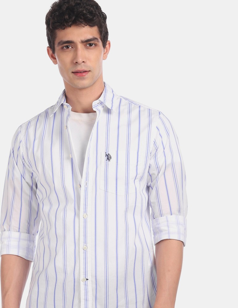Buy White Striped Shirt Online In India -  India