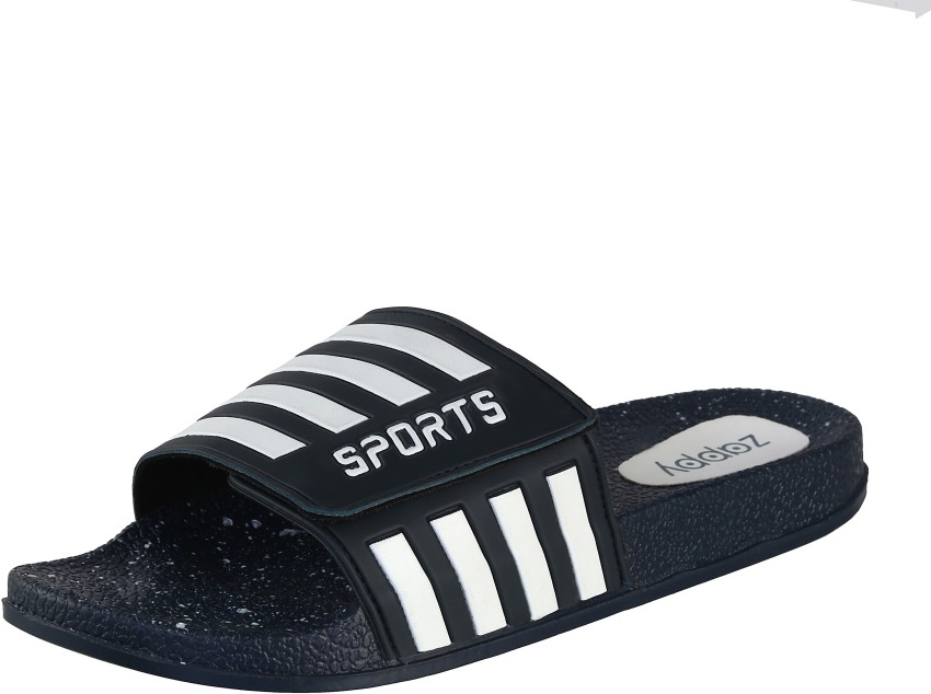 Mens slides with online velcro strap