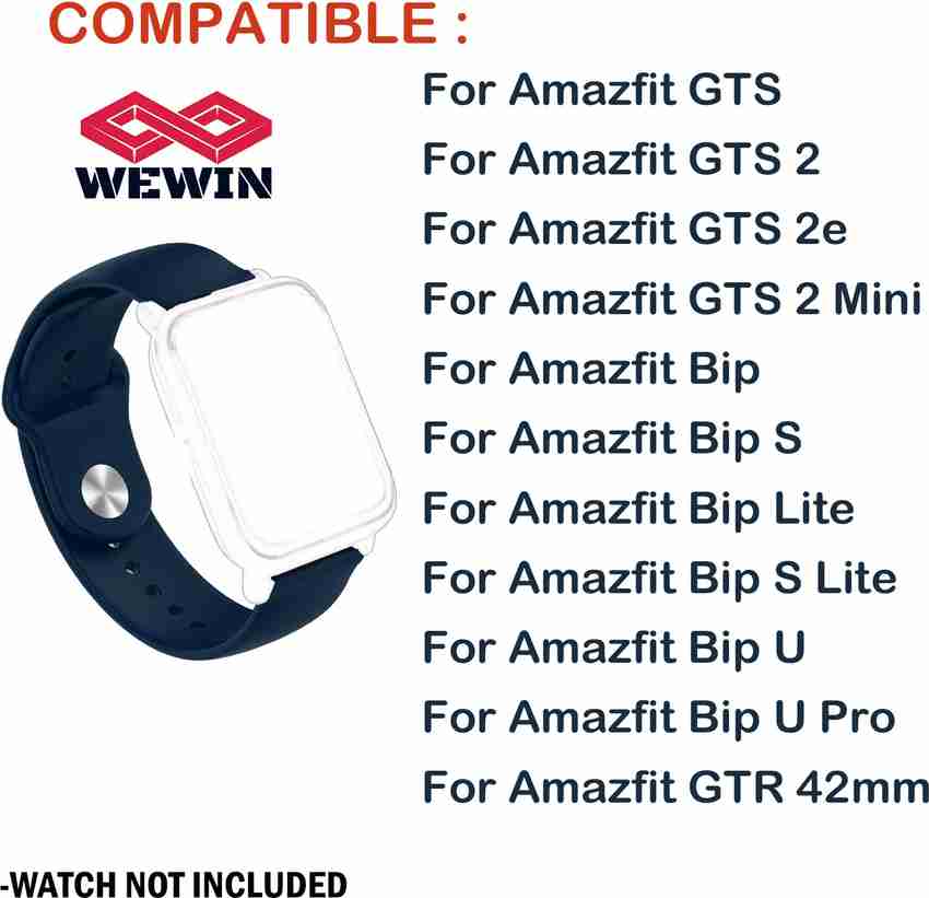 WEWIN Straps For Amazfit Bip Lite Amazfit GTS Premium Silicone Replacement 20mm Band Straps Watch Not Included Midnight Blue Smart Watch Strap