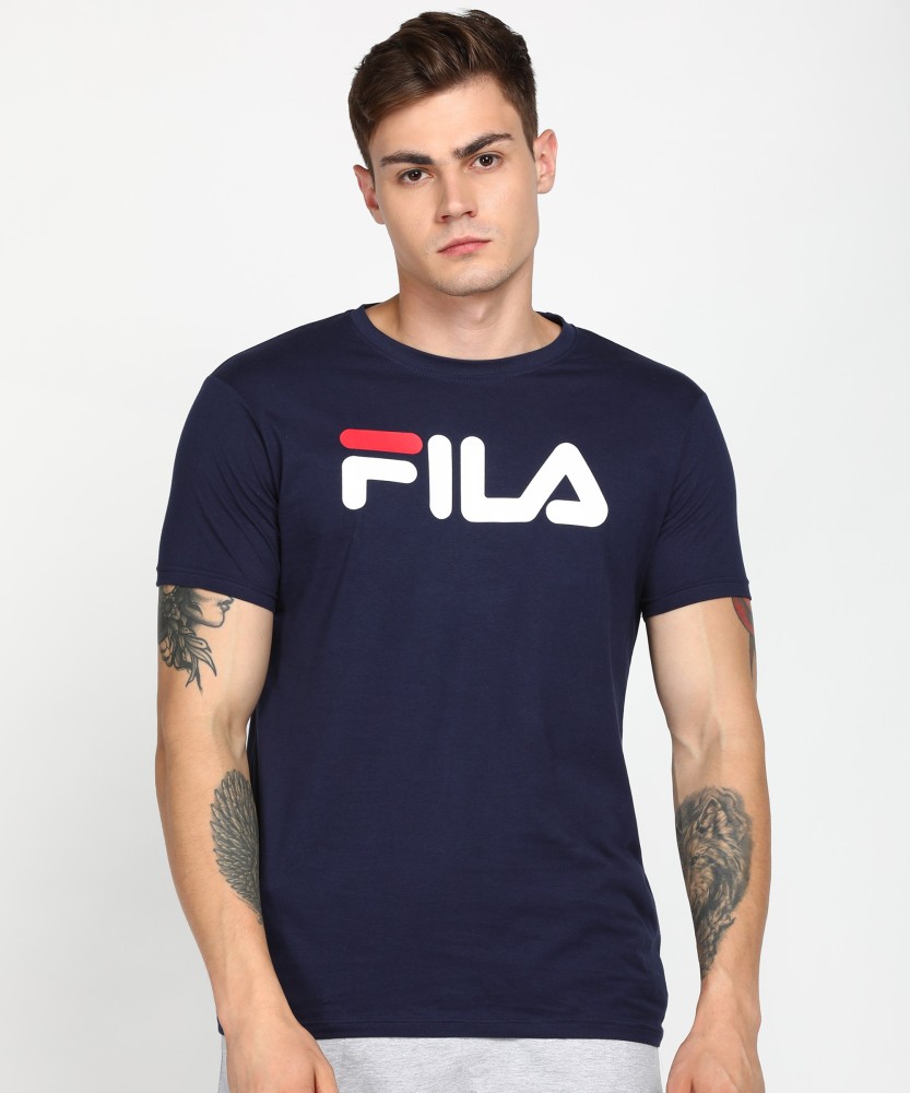 White and black fila on sale shirt