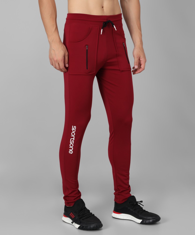 Solid Men Red Track Pants  FS Fashion Sutra