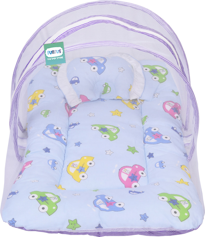 Funtus New Born Baby Mosquito Net Bed With Cushioned Pillow