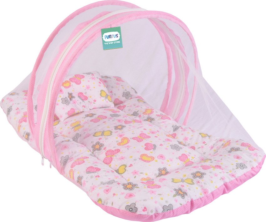 Funtus Cotton Infants New Born Baby Mosquito Net Bed With Cushioned Pillow Mosquito Net Price in India Buy Funtus Cotton Infants New Born Baby Mosquito Net Bed With Cushioned Pillow Mosquito