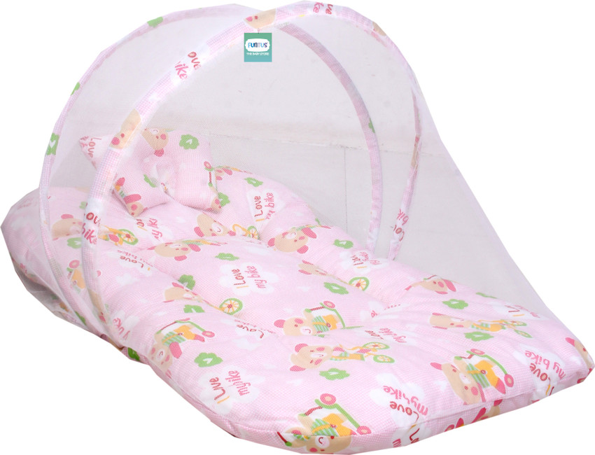 Funtus Cotton Infants New Born Baby Mosquito Net Bed With Cushioned Pillow Mosquito Net Price in India Buy Funtus Cotton Infants New Born Baby Mosquito Net Bed With Cushioned Pillow Mosquito