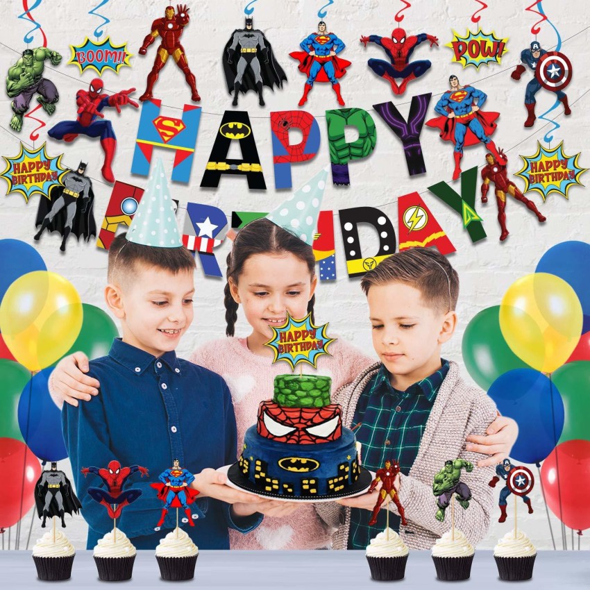 Fun Express Comic Superhero Mini Pinatas - Set of 6 - Birthday Party Decor
