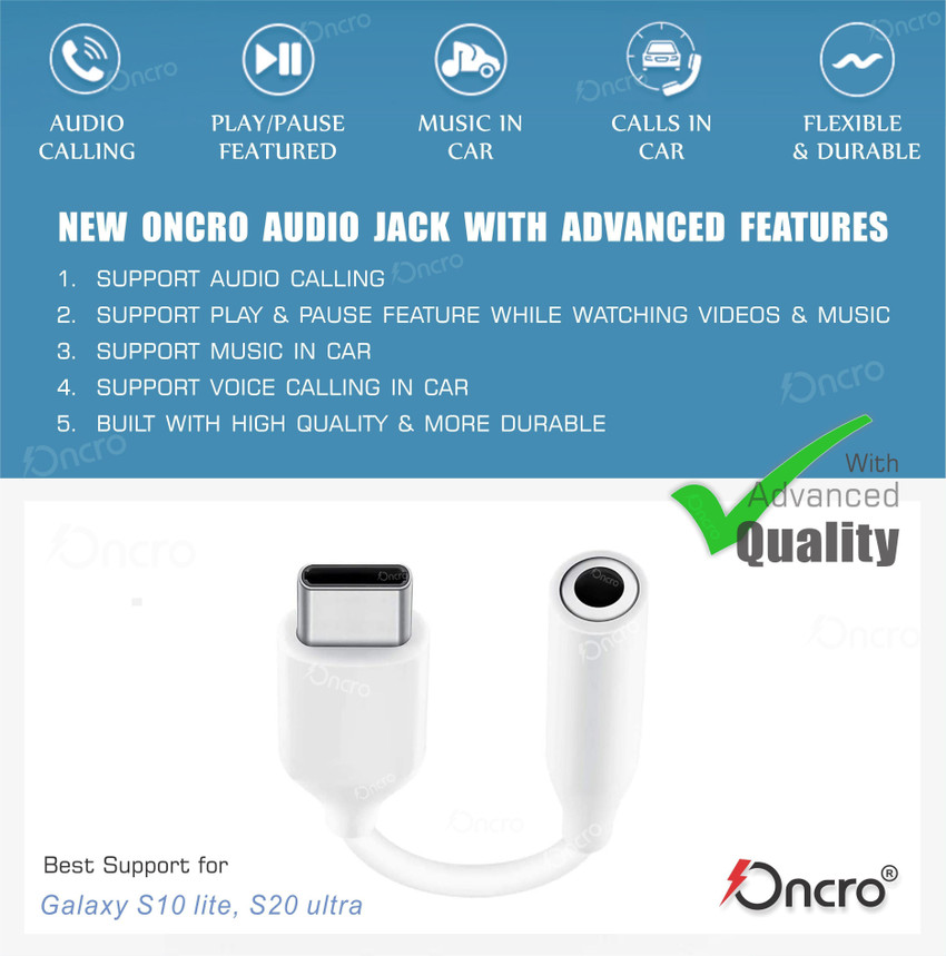 ONCRO USB Type C Cable 2 A 0.1 m audio jack to type c Samsung