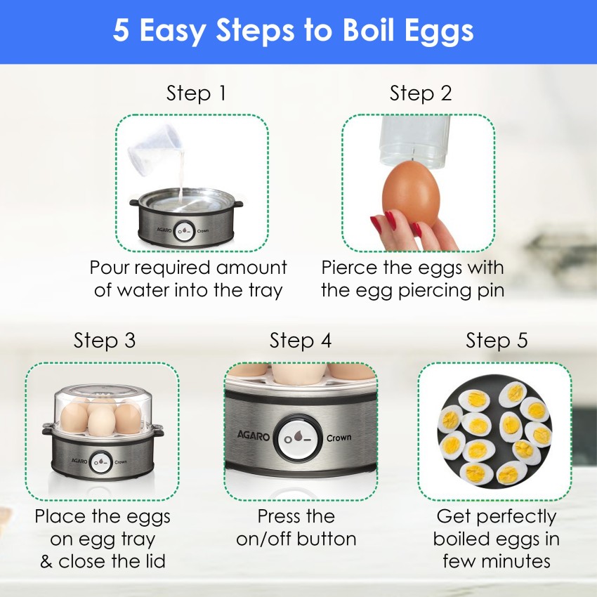 AGARO Grand Egg Boiler And Poacher,2-in1 Boils 8 Eggs, Poach 4 Eggs, Egg  Cooker Price in India - Buy AGARO Grand Egg Boiler And Poacher,2-in1 Boils  8 Eggs, Poach 4 Eggs, Egg