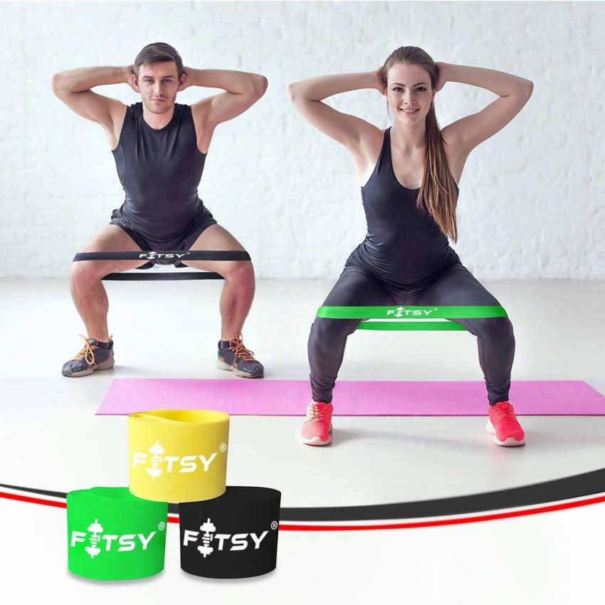 FITSY 12 Inch Exercise Resistance Loop Bands Set of 3 Resistance