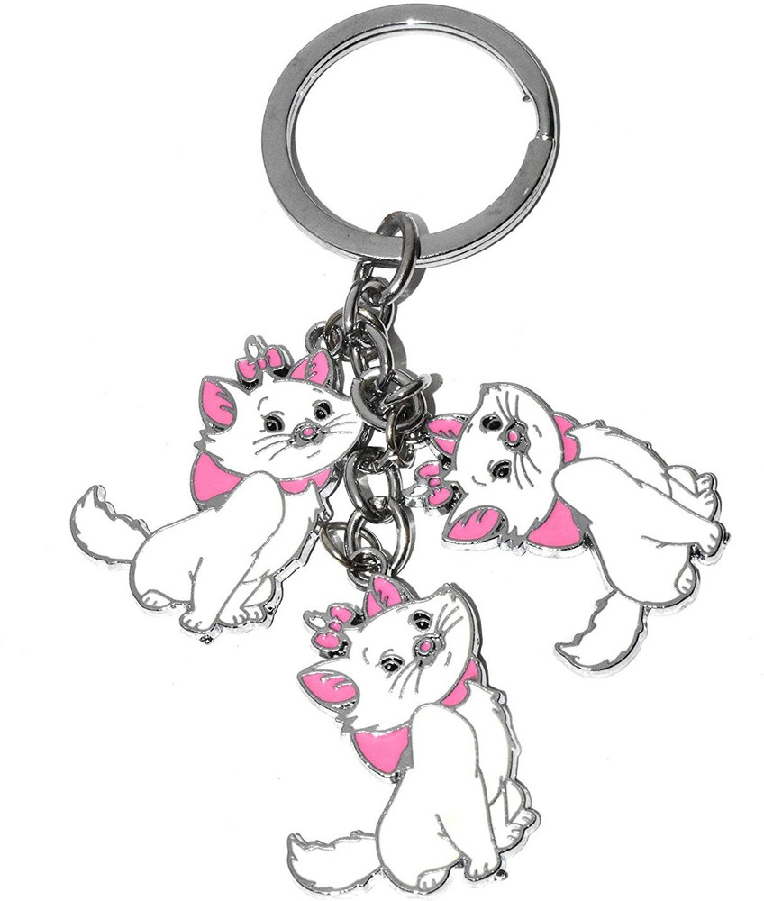Metal cat keychain top