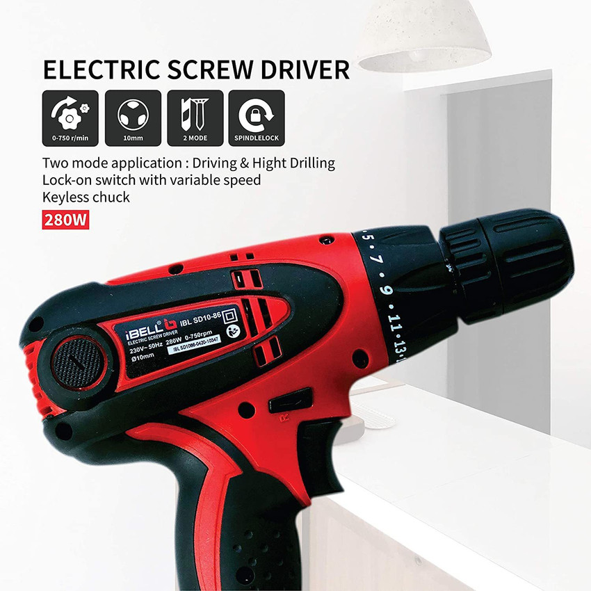 iBELL Electric Screw Driver SD12 75 750RPM Pistol Grip Drill