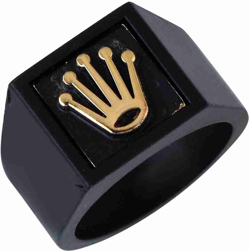 RN Black Brass Satin Finish Laminated Gold Plated Rolex Logo