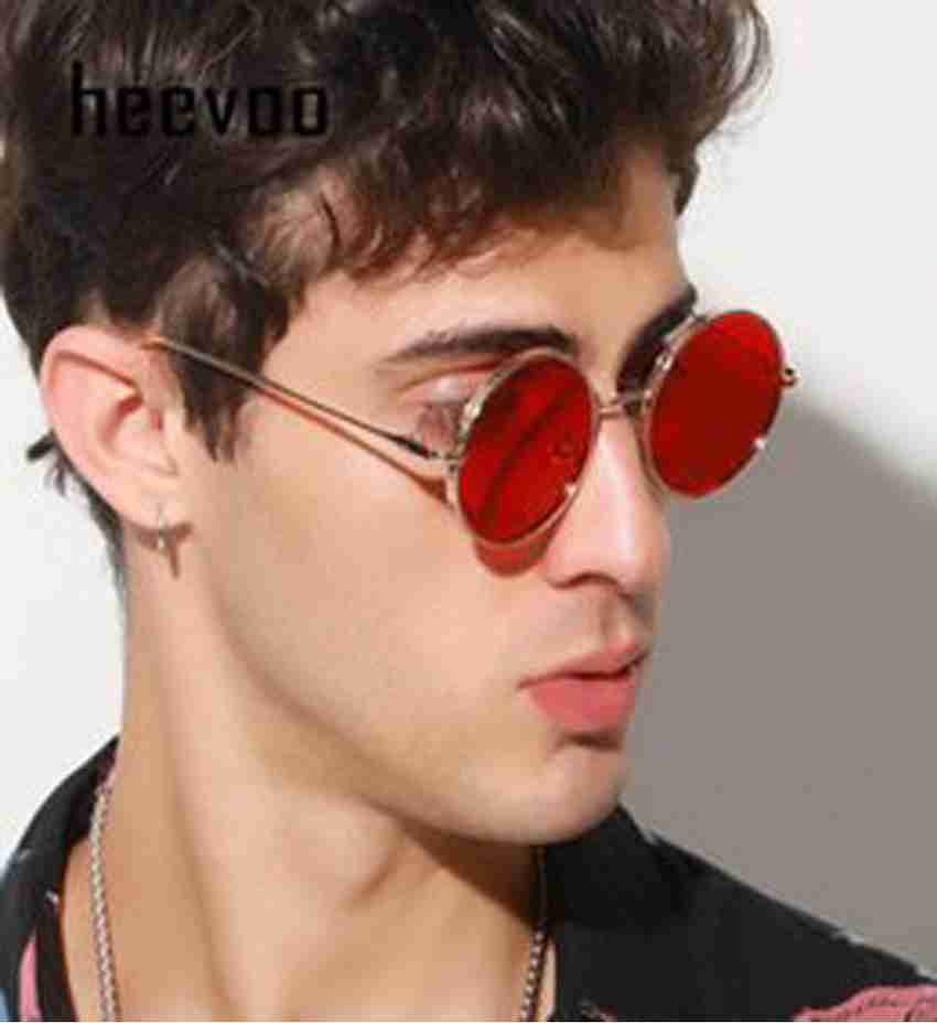Dark red circle sunglasses new arrivals