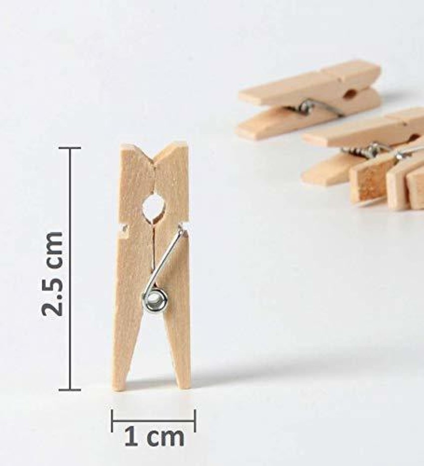 Prescent Mini 1 inch Wood Wooden Clips 