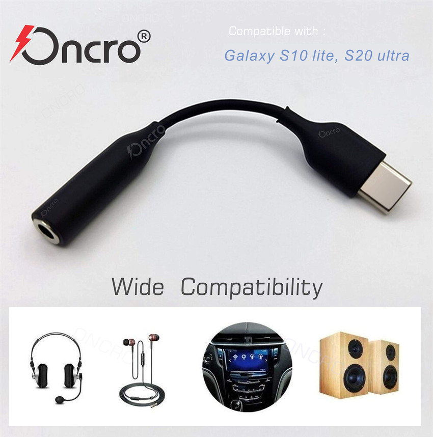 ONCRO USB Type C Cable 2 A 0.1 m audio jack to type c Type C to 3.5 mm Audio Jack Connector Compatible with Headphones Converter cable Adapter for Galaxy Plus