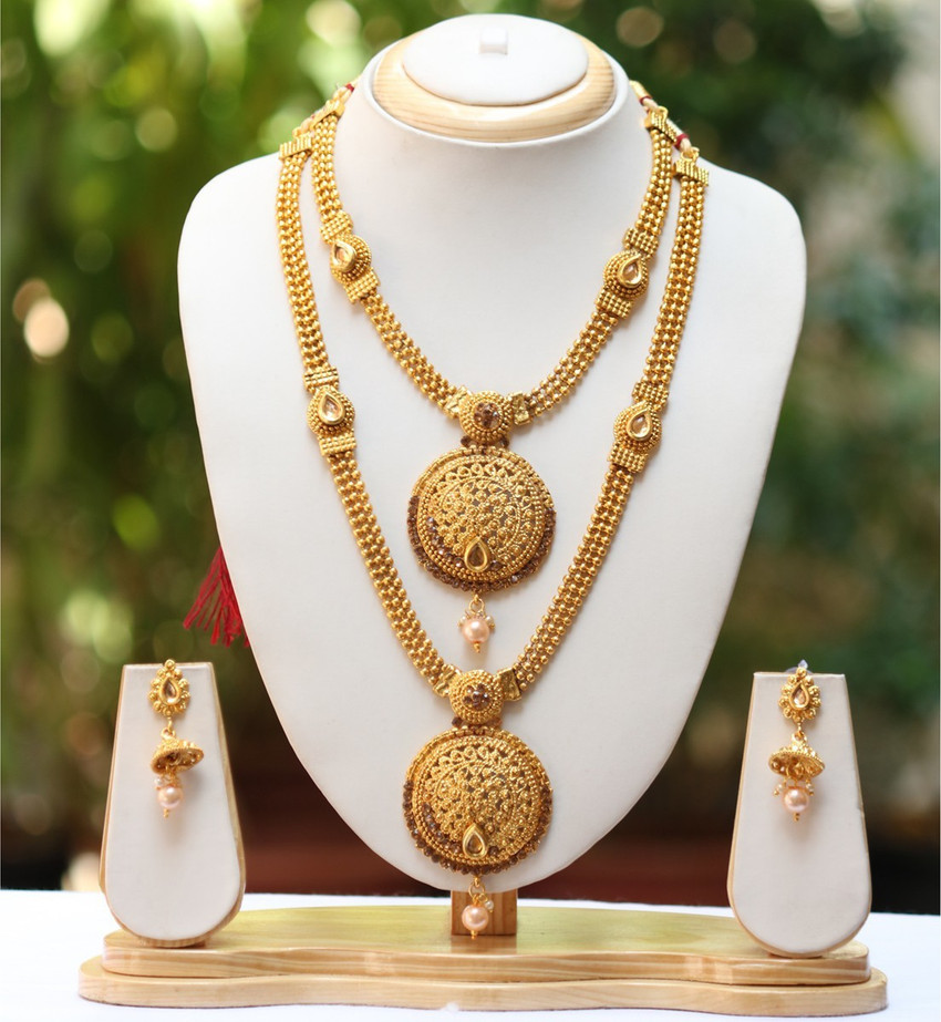 Swarajshop Copper Gold plated Gold Jewellery Set Price in India Buy Swarajshop Copper Gold plated Gold Jewellery Set Online at Best Prices in India Flipkart