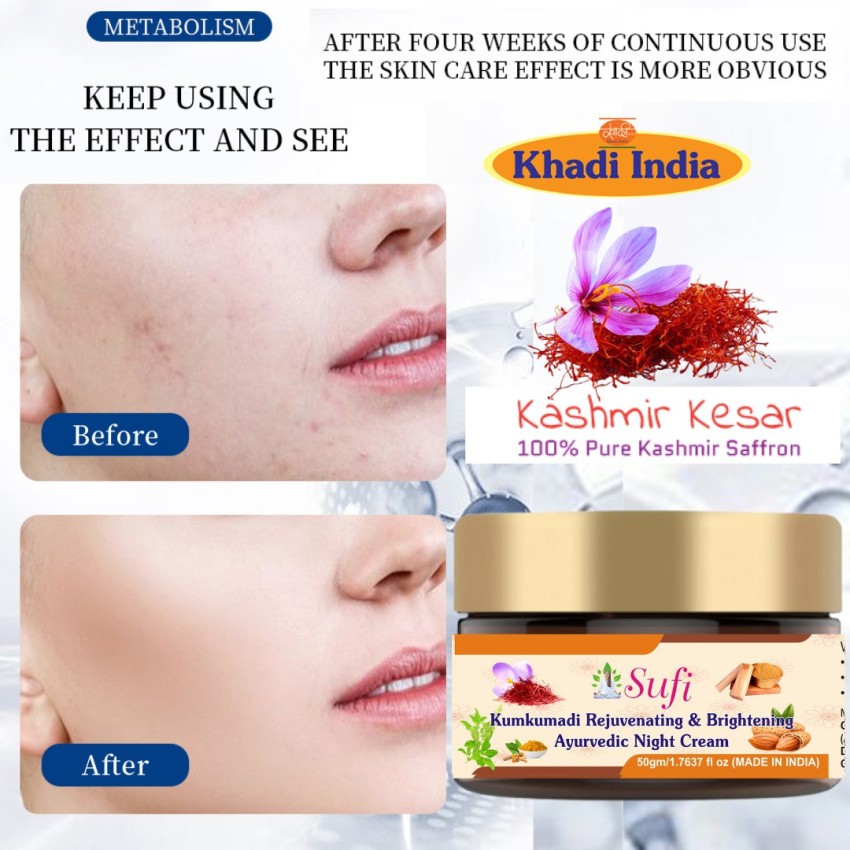 sufi Rejuvenating and Brightening Ayurvedic Night Cream with 100