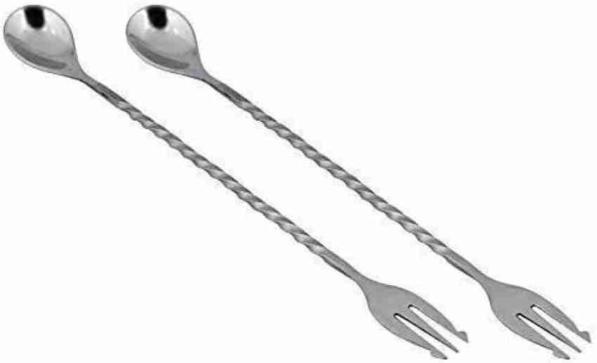 Buy Dynore Stainless Steel Bar Spoon with Fork- Set of 2