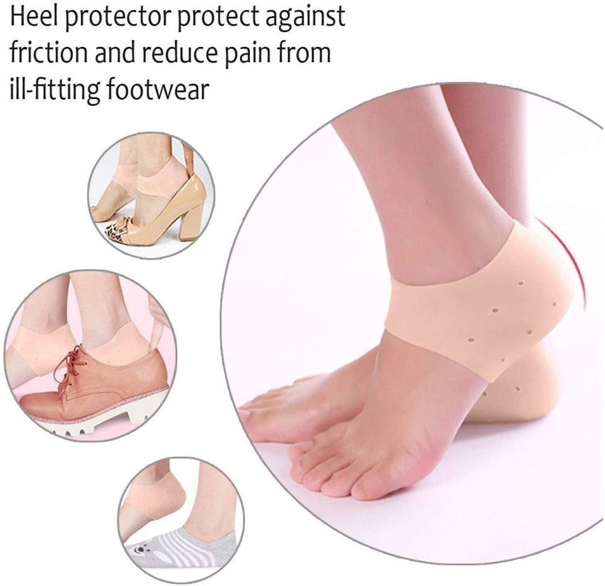 TruVeli Silicone Gel Heel Pad Socks for Pain Relief for Men and