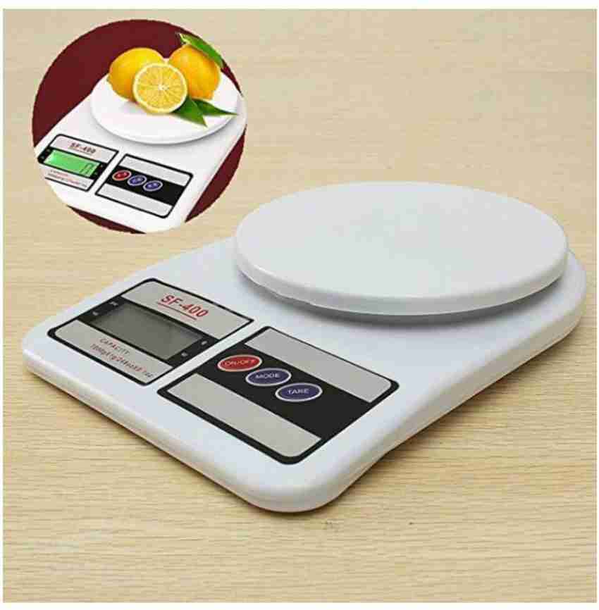beatXP Kitchen Scale Multipurpose Portable Electronic Digital Weighing  Scale | Weight Machine With Back light LCD Display | White |10 kg | 2 Year