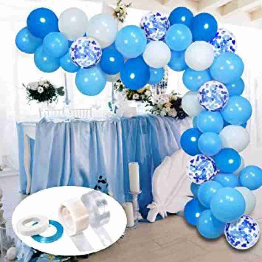 Nayugic Solid blue balloons decoration for birthdays baby  shower parties with 100 balloons and 1 arch and 100 dot balloon and  ribboons Balloon - Balloon