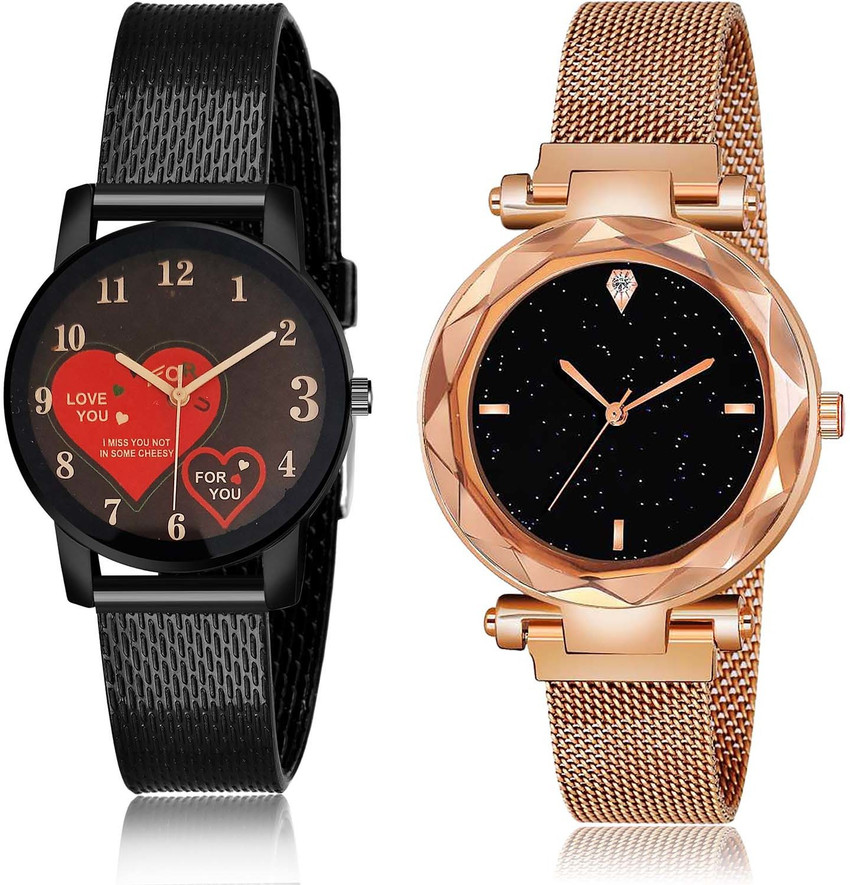 NEUTRON combo watch Analog Watch For Women Buy NEUTRON combo watch Analog Watch For Women Best 3D Design I Love You And Magnet 2 Watch Combo For Girls And