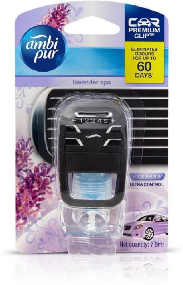 Ambipur Lavender Spa Car Air Freshener Starter Kit (7.5 ml) Spray