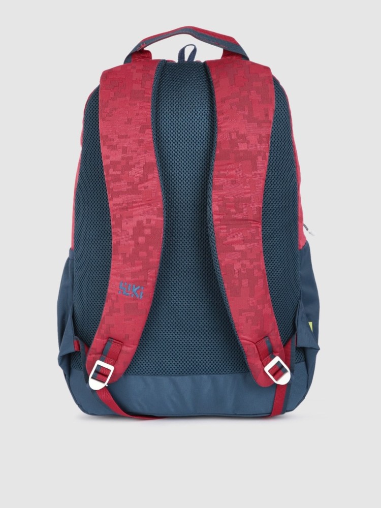 Buy Wiki 29 Ltrs Red & Blue Medium Duo-Pack Backpack For Men At