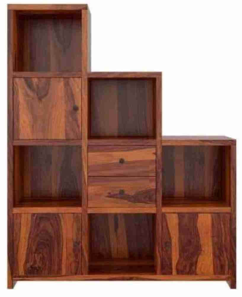 Custom Decor Solid Wood Semi-Open Book Shelf Price in India - Buy