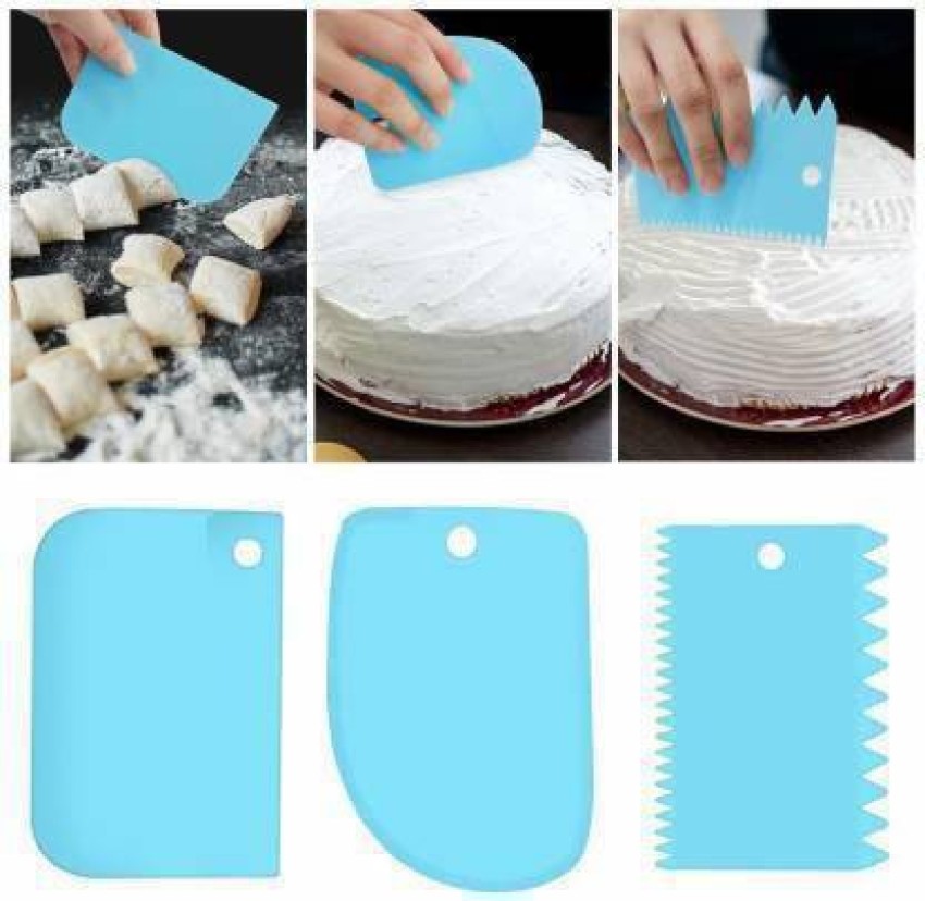 3 Pcs/set Plastic Dough Bench Scraper Cake Cutter, Chopper, Smoother Icing  Fondant Cake Decorating Pastry