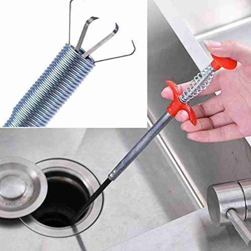 Metal wire brush hook spring pipe sink sewer cleaning dredging device