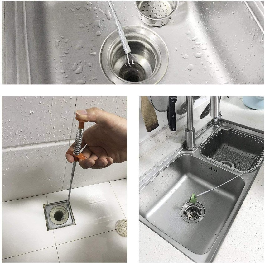 Kitchen Sink Sewer Drain Snake Spring Pipe Dredging Tool Bathroom Sink Hair  Cleaning Dredge Hook